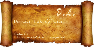 Dencsi Lukrécia névjegykártya